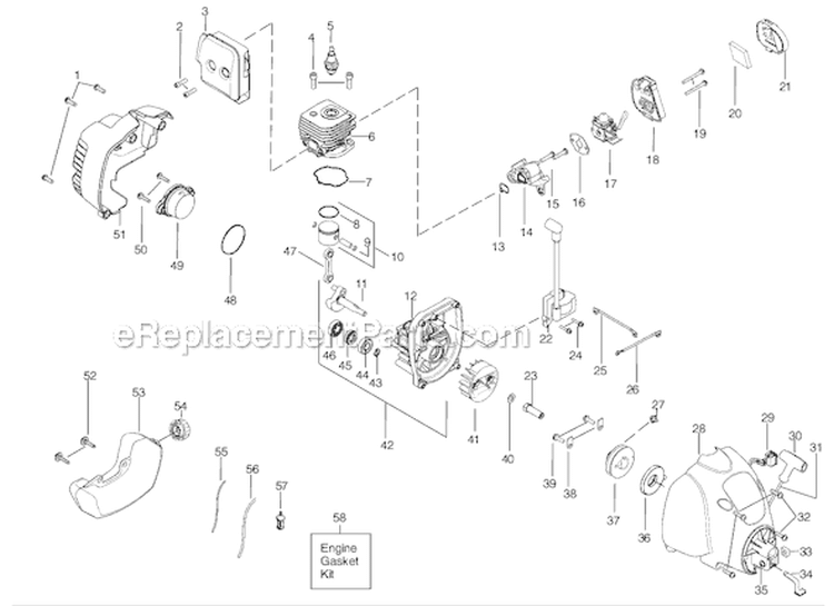 Page A Diagram and Parts List for FX26 Type 1 Weed Eater Trimmer